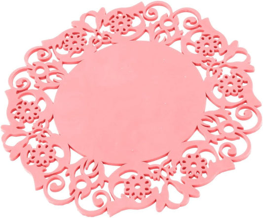 Ruilogod Silicone Household Kitchen Round Shaped Teapot Bottle Cup Bowl Coaster Mat Pad Light Pink (id: 555 92b 01c 802 3cb