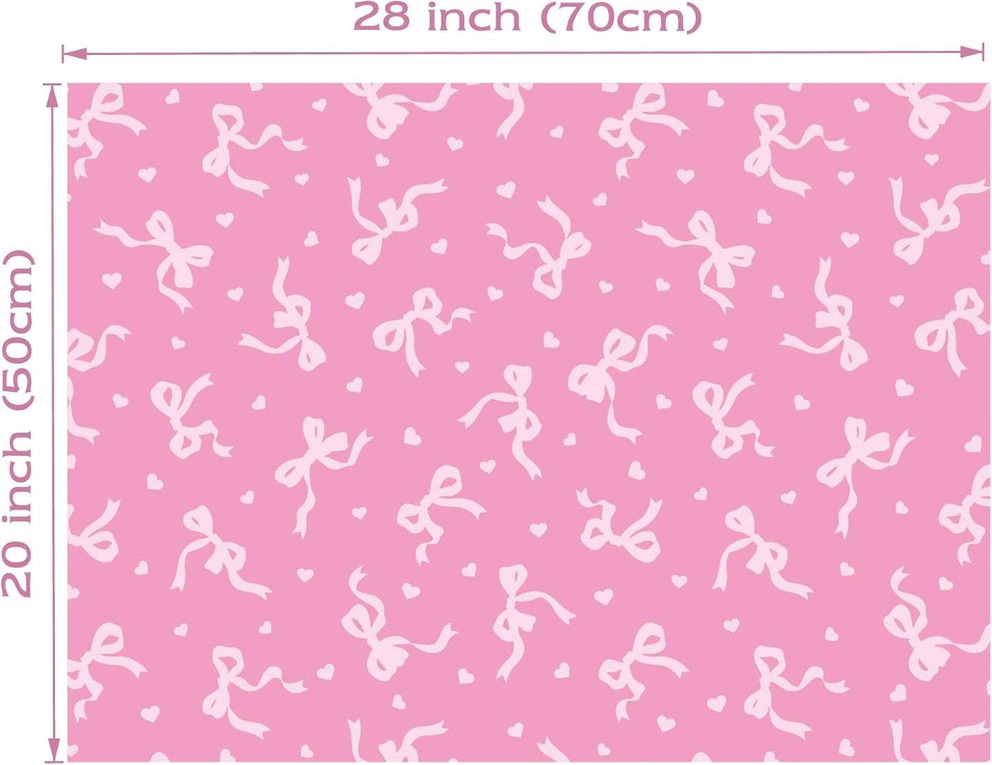 MotiGiftie Pink Wrapping Paper Sheet - 8 Sheets Folded Flat Gift Wrap with Cute Bow, Pink Plaid, Stripes and Polka Dot, Gift Paper for Girl Baby Shower, Birthday, Wedding - 20 X 28 Inch Per Sheet