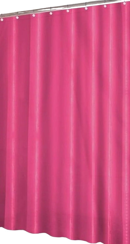 Dependable Industries inc. Essentials Bathroom Magnetized Shower Curtain Liner with Metal Grommets Waterproof (Neon Pink)