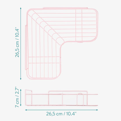 Navaris Self Adhesive Shower Caddy - Set of 2 Bathroom Organizer Shelves for Corner Wall of Bath - Toiletry Shampoo Storage Rack Holder - Pink