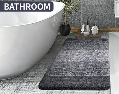 Non-Slip Bath Mat, Absorbent Striped Bathroom Rug, Soft Thick Floor Mat for Bathroom and Bedroom, (Pink, 51x76cm)