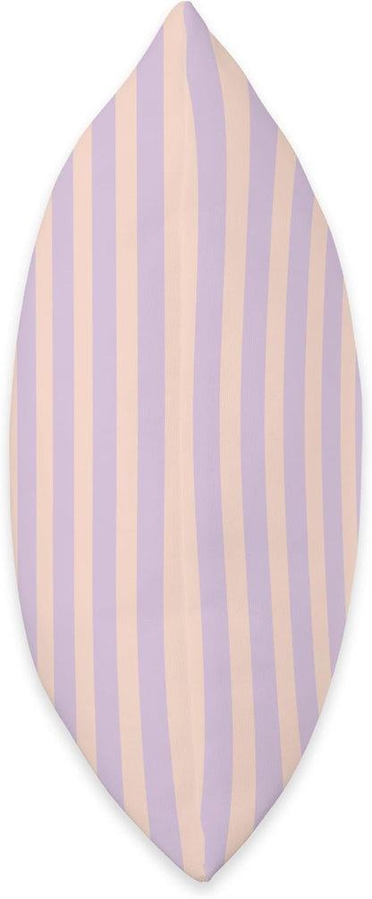 Pastel Lavender and Peach Vertical Stripes Minimal Aesthetic Throw Pillow