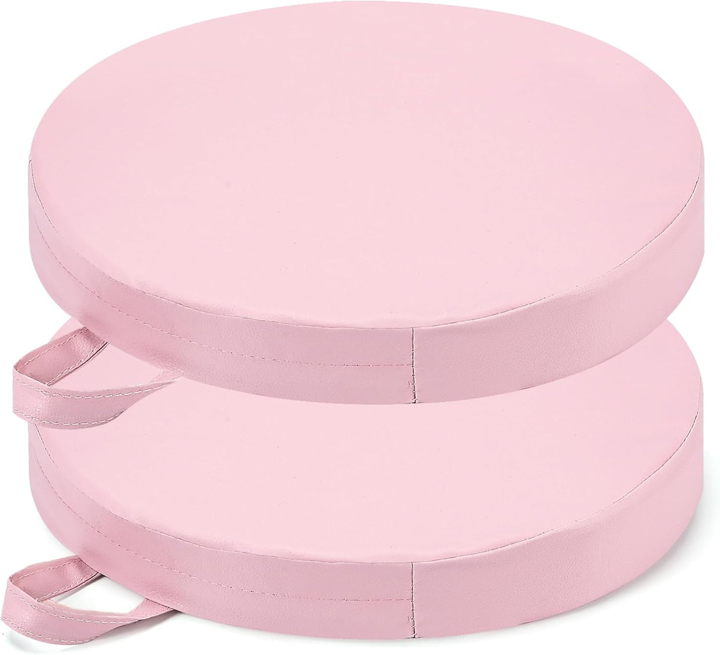 Sawysine 2 Pcs 14 Inch Floor Cushions with Handle, Flexible Round Floor Seating Pillows for Home School Classroom Kindergarten Daycare Nursery, 2 Inch Thick (Pink)