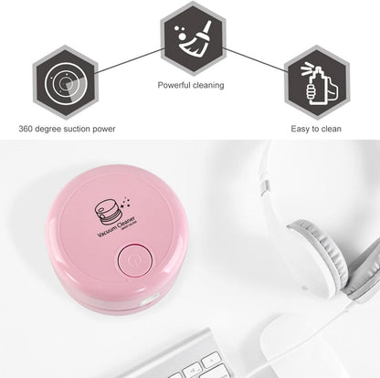Cleaning Brush Handheld Portable Mini Coffee Table Home Desktop Vacuum Cleaner (Pink)