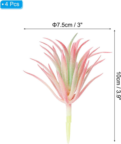 PATIKIL Artificial Succulent Plants, 4 Pack Small Fake Plants Faux Succulents Plant Unpotted for Home Garden Decoration, Pink
