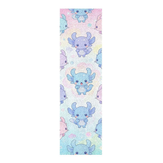 skateboard with grip tape Grippy grip tape for pro scooters Cute Pink Pastel Axolotl Seamless