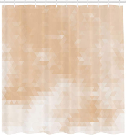 Ambesonne Contemporary Shower Curtain, Geometric Abstract Pattern with Triangles Ombre Inspired Illustration, Cloth Fabric Bathroom Decor Set with Hooks, 69" W x 75" L, Pale Peach