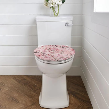 Flashideas Pink Cherry Blossom Toilet Lid Cover Bathroom Decoration Accessories Bathroom Toilet Lid Soft Plush Seat Covers Seat Covers Fits Most Lids for Accessories Decor