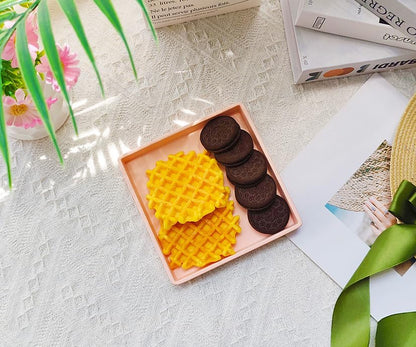 Small Square Serving Tray (5.9 inch), Durable Pink Tray for Desserts & Organization, Lightweight for Coffee, Drinks, Party, Seasoning, Perfume and Display.