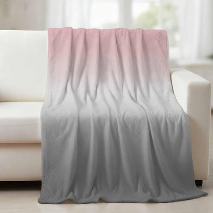 Throw Blanket for Couch Pink Gray Gradient Soft Cozy Fluffy Fleece Blankets and Throws for Bed,Sofa,Travel， 30x40 Inches, Abstract Watercolor