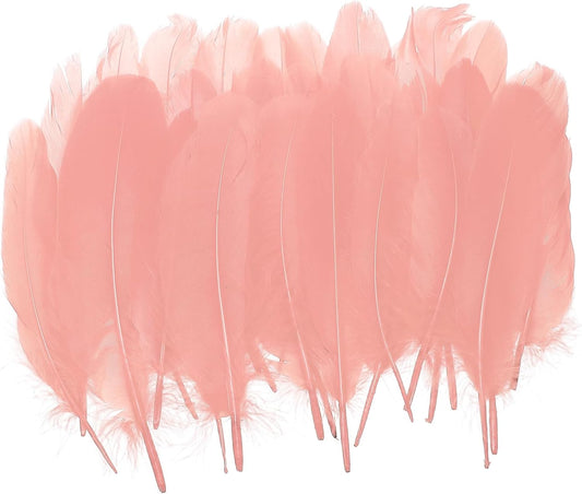 PATIKIL 4-7" Natural Goose Feathers Bulk for Crafts, 300 Pack Long Assorted Colors Feathers Decor for DIY Dream Catchers, Hats, Garland, Vase Supplies Adults Crafting, Peach Pink