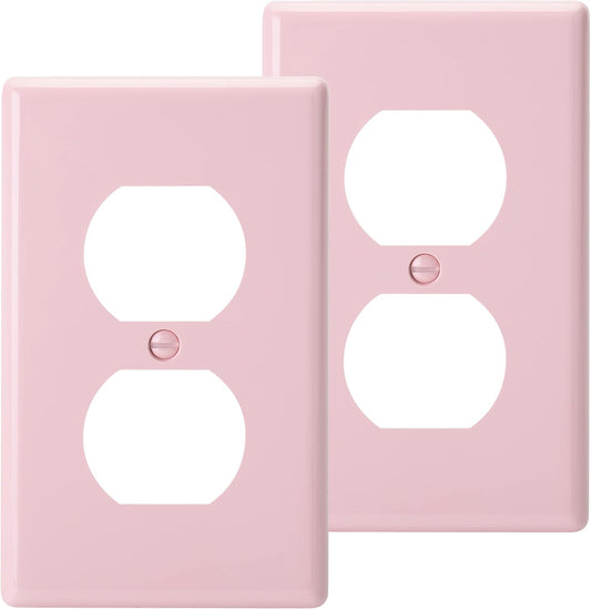 Bates- Duplex Receptacle Wall Plates, 2 Pack, Pink, Electrical Outlet Cover Plates, Electric Outlet Cover, Wall Outlet Cover, Outlet Plate, Outlet Wall Plate, Wall Outlet Cover Plate