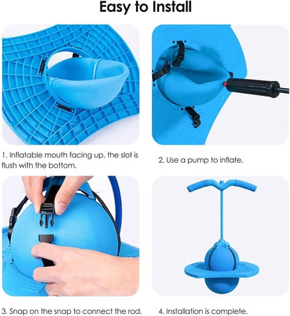 Children Balance Jumping Ball, 2026 Upgraded Non-Slip Jump Balance Ball with Handle and Pump, Crazy Jumping Balance Board for Kids, High Jump Toy Bounce Jump Trick Board