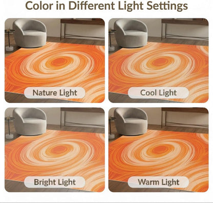 4'x6' Washable Flatwoven Rug, Peach Abstract Gradient Easy Care Throw Carpet Stain Resistant Low Profile Floor Covering for Dorm Room, Small Living Room, Apartment | Ref:2171276