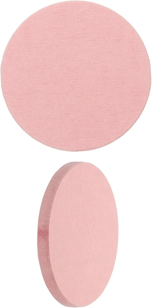PATIKIL 2Pcs Diatomite Coasters, 3.9" Round Instant Drying Water Absorbing Stone Tray Diatomaceous Coasters Set of 2 for Desk Cups Drinks Cosmetic Bottles Soap, Pink