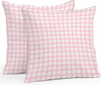 Outdoor Pillow Cover Buffalo Check 2 PCS Waterproof Throw Pillow Covers Pink Plaid Checkered Decorative Pillowcases for Couch Patio Funiture Garden Porch 16 x 16 Inches