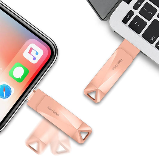 512GB Photo Stick for Phone, Qainerly USB Flash Drive for Phone All Models, 4-in-1 Design Transfer Storage, iPad/PC/Android