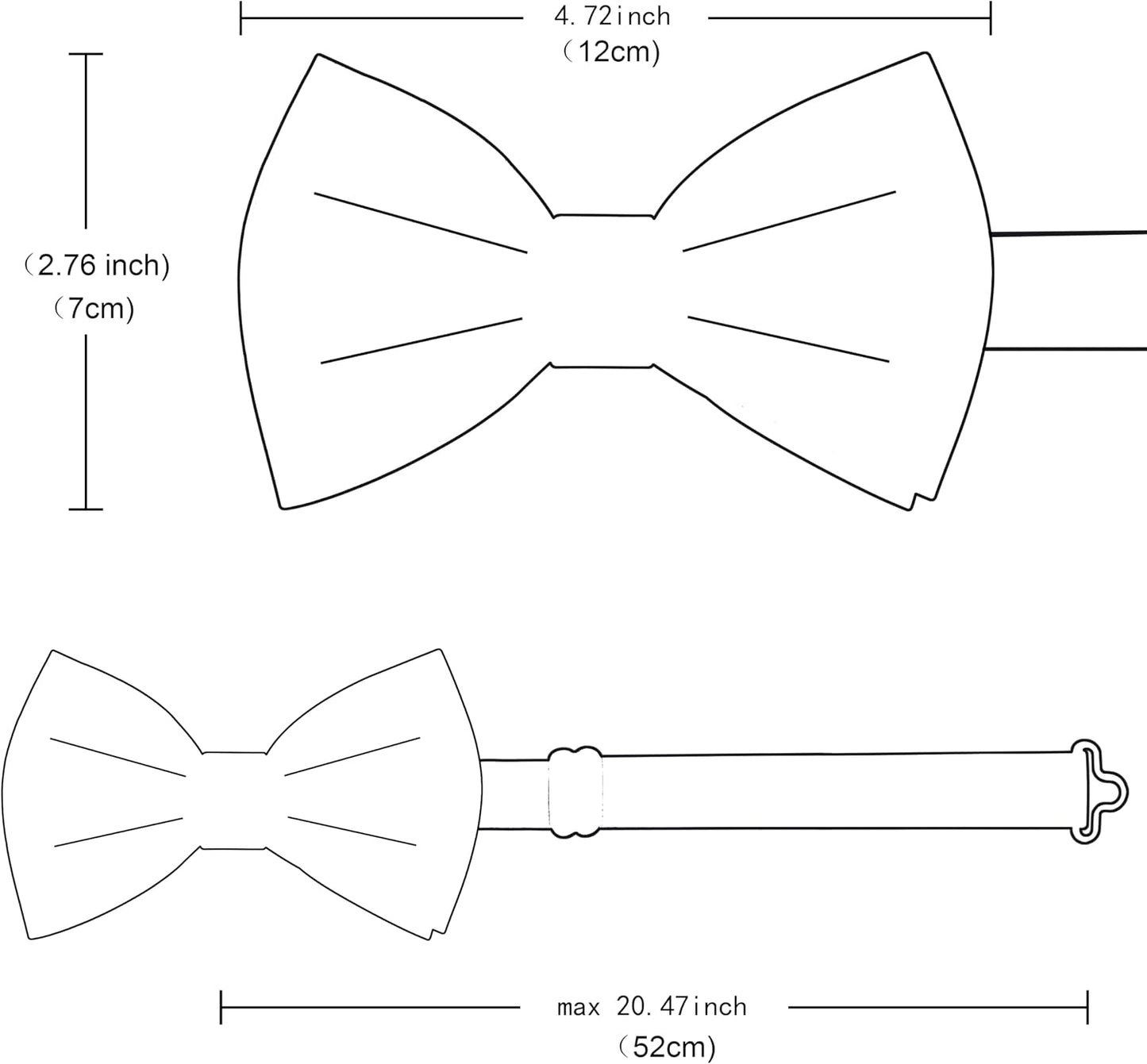Branduce Solid Color Pre-tied Bow Tie and Pocket Square Lapel Pin Set for Men