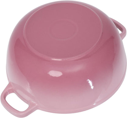Flavehc Dutch Oven Pot with Lid 3.8 qt Cast Iron Dutch Oven for Bread Baking Pink Enameled Cast Iron Dutch Oven with Handels