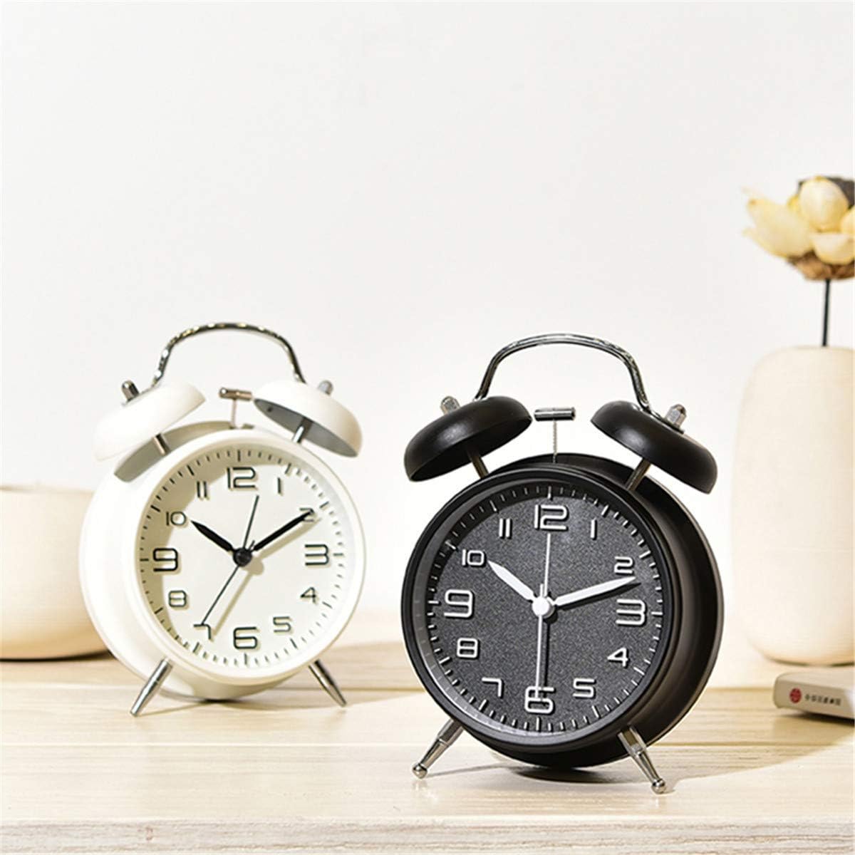 TXY Classical Twin Bell Alarm Clock for Bedroom with Stereoscopic Dial, Frosted Shell, Backlight, Extra Loud Machinical Ringtone, Battery Operated Loud Alarm Clock for Home Office (Pink)