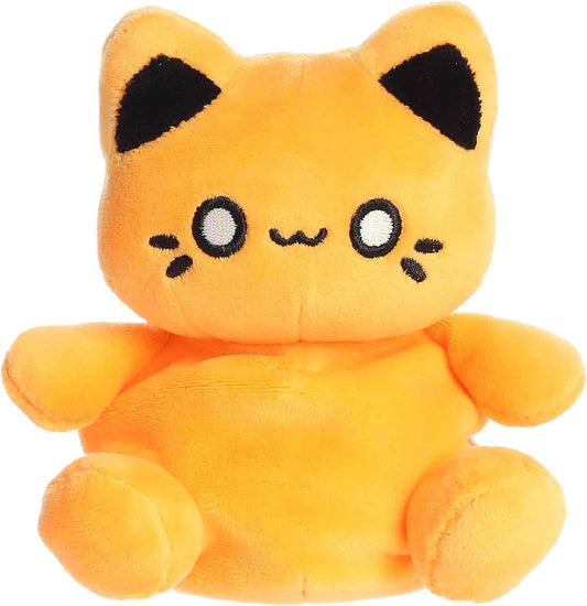 Aurora® Enchanting Tasty Peach® Meowchi Palm Pals™ Stuffed Animal - Bright & Colorful Design for Room Decor - Perfect for Adults, Kids, and Birthdays - Kinetic Orange 5 Inches