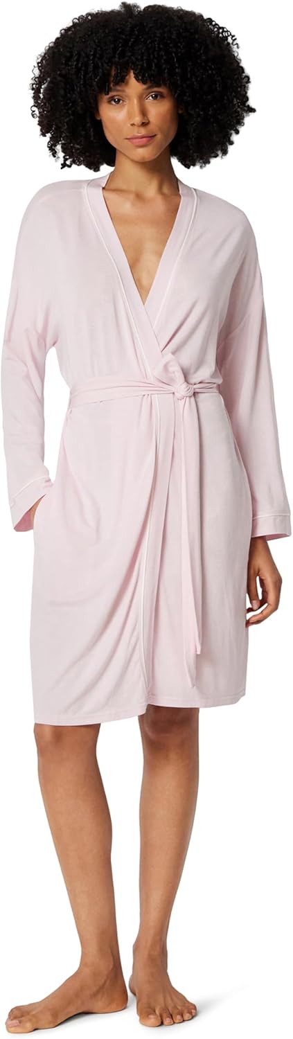 Amazon Essentials Women's Long Sleeve Robe, Modal-Blend Bathrobe