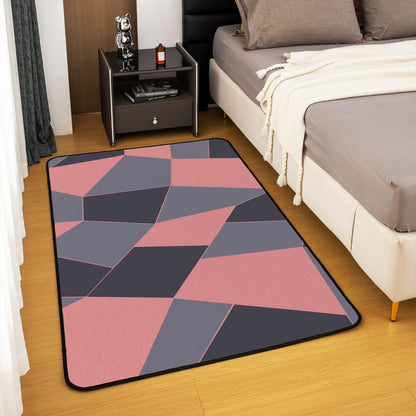 Erosebridal Abstract Area Rug 6'6" x 4'11" Geometric Living Room Rugs Minimalism Modern Abstract Art Decorative Carpet Geometric Blocks Pink Indoor Floor Mat