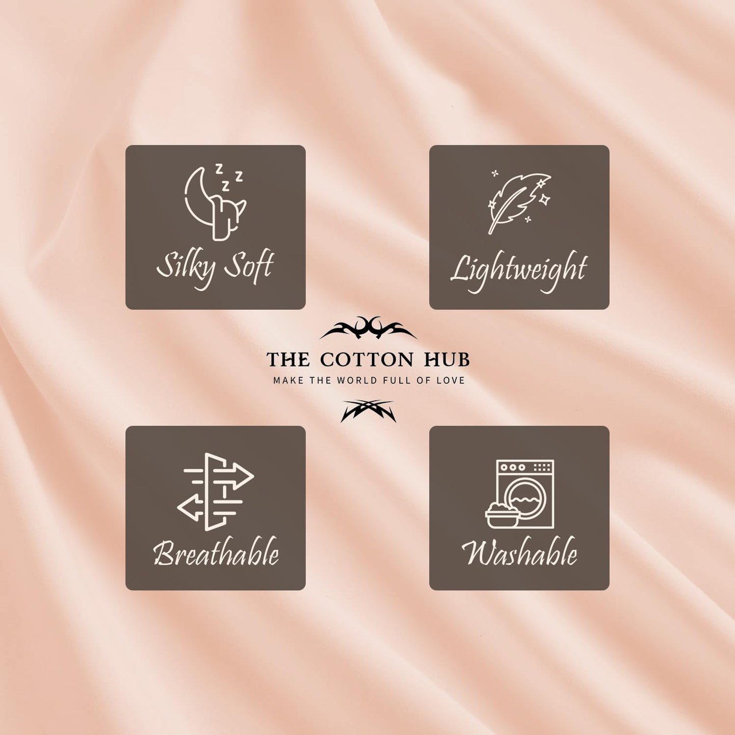 Standard/Queen (21"x32") Size Soft, Cooling Set of 2 Pillow Cases 1000 Thread Count 100% Pure Cotton Pillow Cases, Fits Standard & Queen Size Pillows (Solid, Peach)
