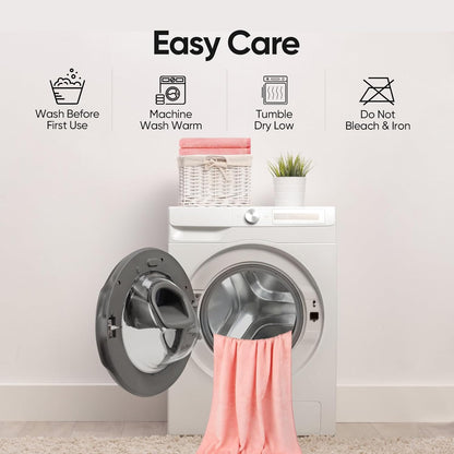 Orighty 6-Piece Towel Set - Soft & Lightweight - 2 Bath Towels, 2 Hand Towels, and 2 Wash Cloths - Absorbent & Quick Drying Microfiber Towel for Multipurpose, Bathroom, Gym, Sport, Yoga, Travel - Pink