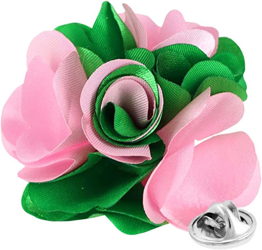 Premium Two-Tone Flower Lapel Pin - Formal Boutonniere for Men, Flower Brooch Pin