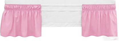 Bed Skirt, Elastic Wrap Around Dust Ruffle Bed Skirting Easy to Install, Adjustable Tailored Bedskirts Fade & Wrinkle Resistant (Pink, Queen-15 Drop)