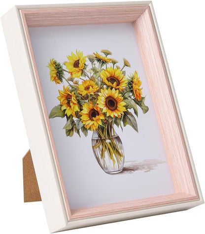 5x7 Picture Frame Pink Beige Resin 5 by 7 Photo Frame for Tabletop or Wall