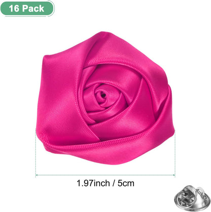 M METERXITY 16-Pack Lapel Pin for Men, Handmade Flower Brooch Button Pins for Men Suits, Formal Boutonnieres for Wedding/Groom/Corsage