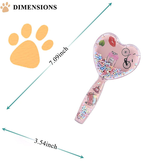 Small Dog Brush, Soft Dog Grooming Brush for Shih Tzus, Yorkies, Maltipoos, Maltese, Love Shape Puppy Massaging Pet Hair Brush, Cat Brush, for Small Dogs Cats of All Hair Types (Rose Pink)