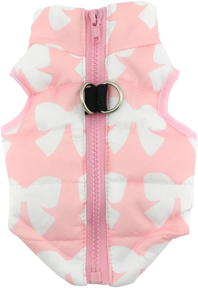 New Various Pet Cat Dog Soft Padded Vest Harness Small Dog Clothes Pink Bow S, Model: BFL049-Pink-S