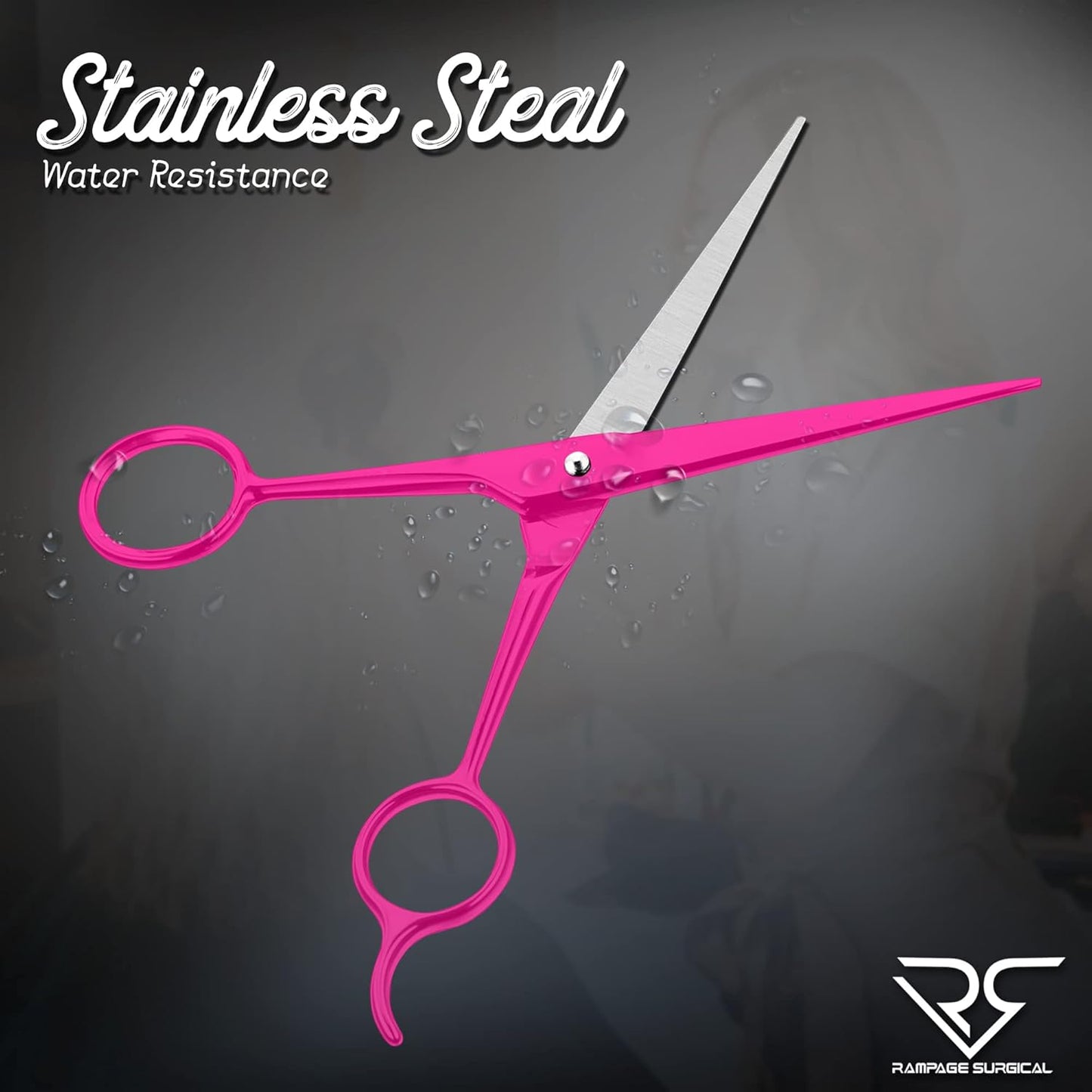Professional Hairdresser Scissors 6.5" Inch Pink Hair Cutting Shears Japanese Stainless Steel Salon Barber Scissor (Barber Scissors, Japanese, B-4)
