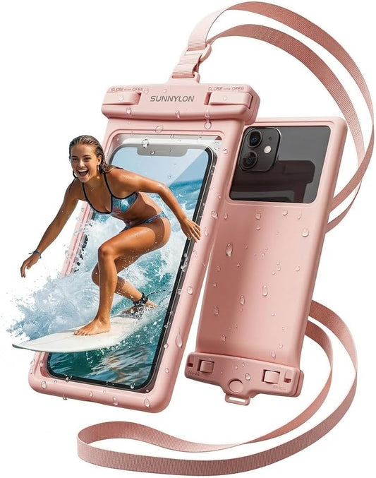 3D Waterproof Phone Pouch, IPX8 100FT Underwater Phone Case,Soft TPU Cell Phone Dry Bag with Lanyard,7 Inch Fits iPhone 17-11 Pro Max, Samsung Galaxy S26/S25/S24 Ultra, Beach Pool (1-Pack Pink)