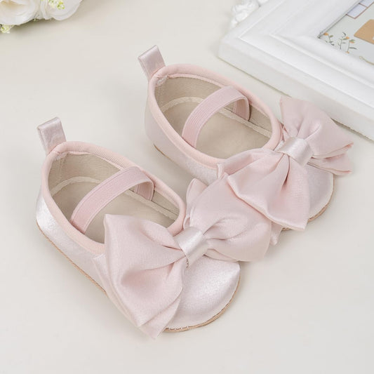 Meckior Infant Baby Girl Sandals Soft Non-Slip Rubber Sole Handmade Princess Wedding Dress Shoes Toddler First Walkers