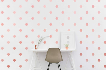 PapaKit Large Round Polka Dot Confetti Wall Decal Baby Nursery Child Kid Boy Girl Bedroom Home Decor | Creative Art Design Pattern | Safe Removable Adhesive (Rose Gold Metallic, 2 Inches x 120 Pieces)