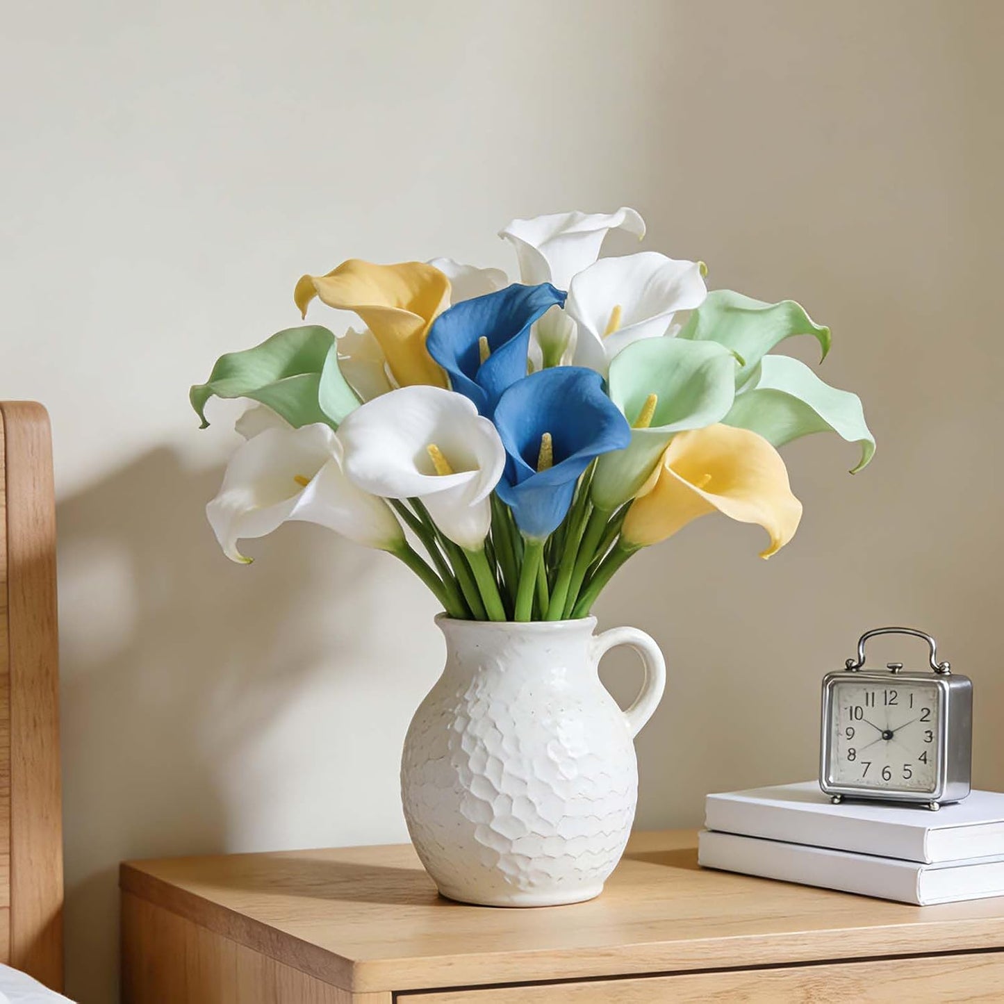 uxcell 12 Pcs Artificial Calla Lily Fake Flowers, 13 Inch Real Touch Artificial Floral Fake Bouquet for Wedding Bride Shower Gift Home Decor DIY Crafts, Peach/Yellow