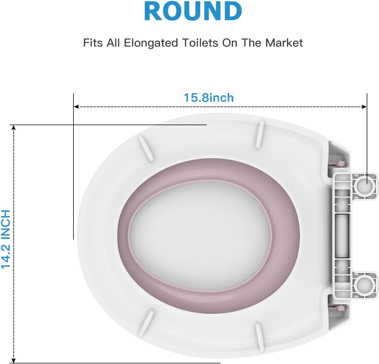 Round Toilet Seat Soft Close 19'' with Toddler Seat Built In, Potty Training Toilet Seat Round Fits Both Adult and Child, with Slow Close and Magnets, Easy Installation & Release- Pink