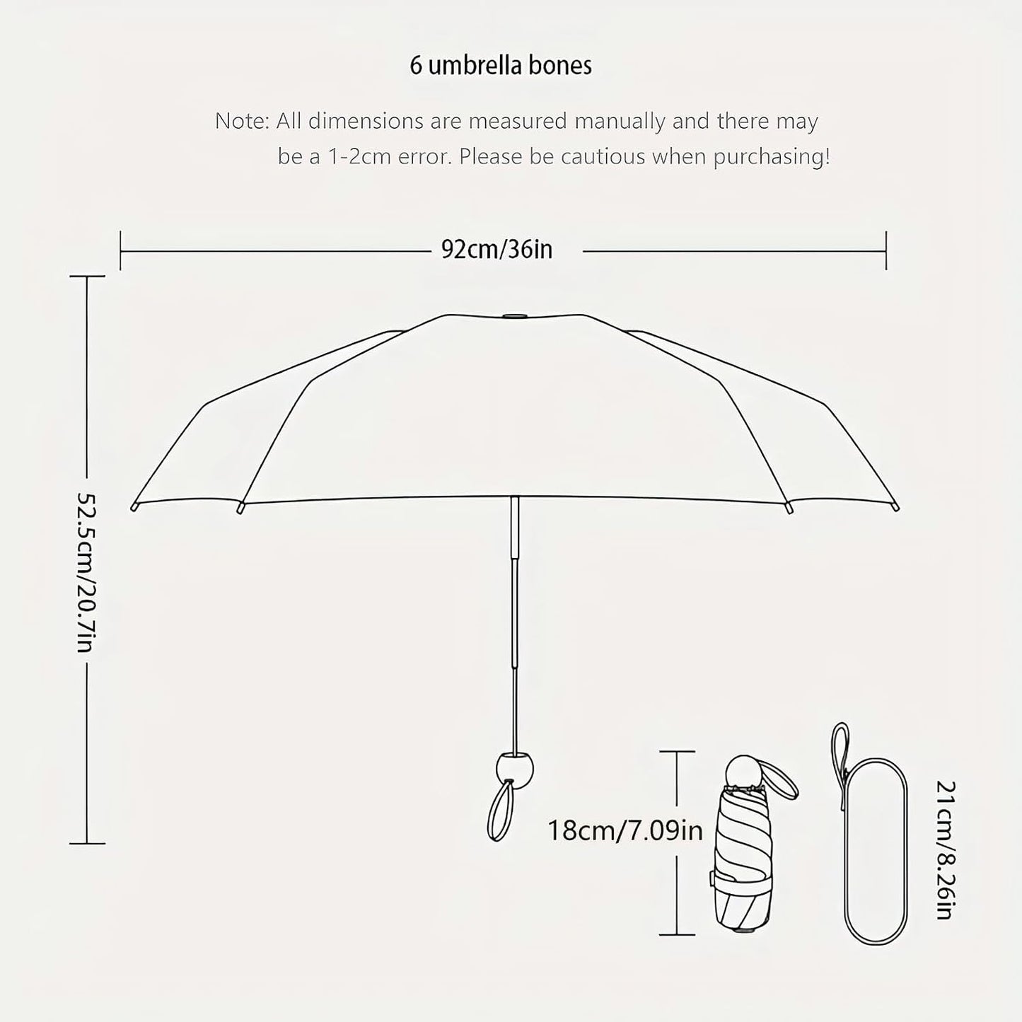 Mini Travel Umbrella with Case