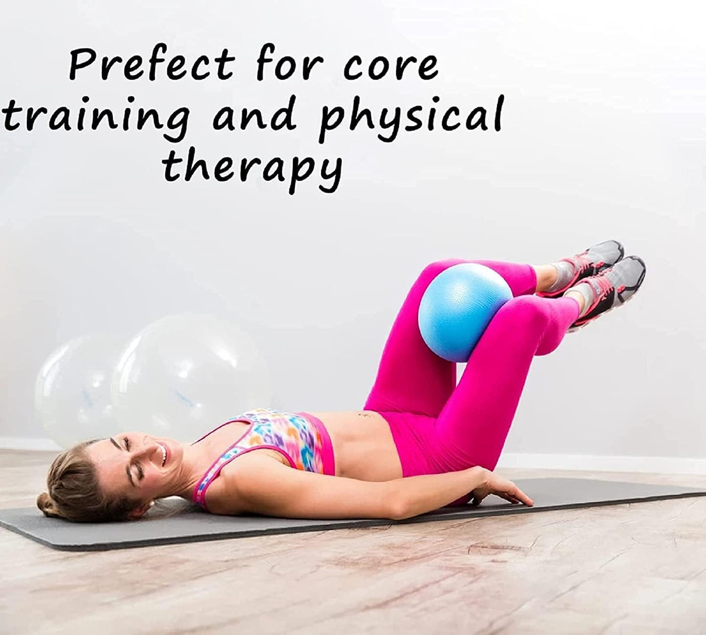 9-Inch Pilates Exercise Ball for Yoga, Barre, Fitness & Physical Therapy Mini Squishy Balance Ball for Home Workouts