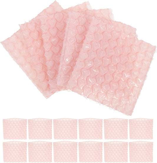Tofficu 60pcs Heart-shaped Bubble Cushioning Pouches for Safe Shipping Moving Packing Colorful Thickened for Fragile Items for Mailing Ornaments Collectibles