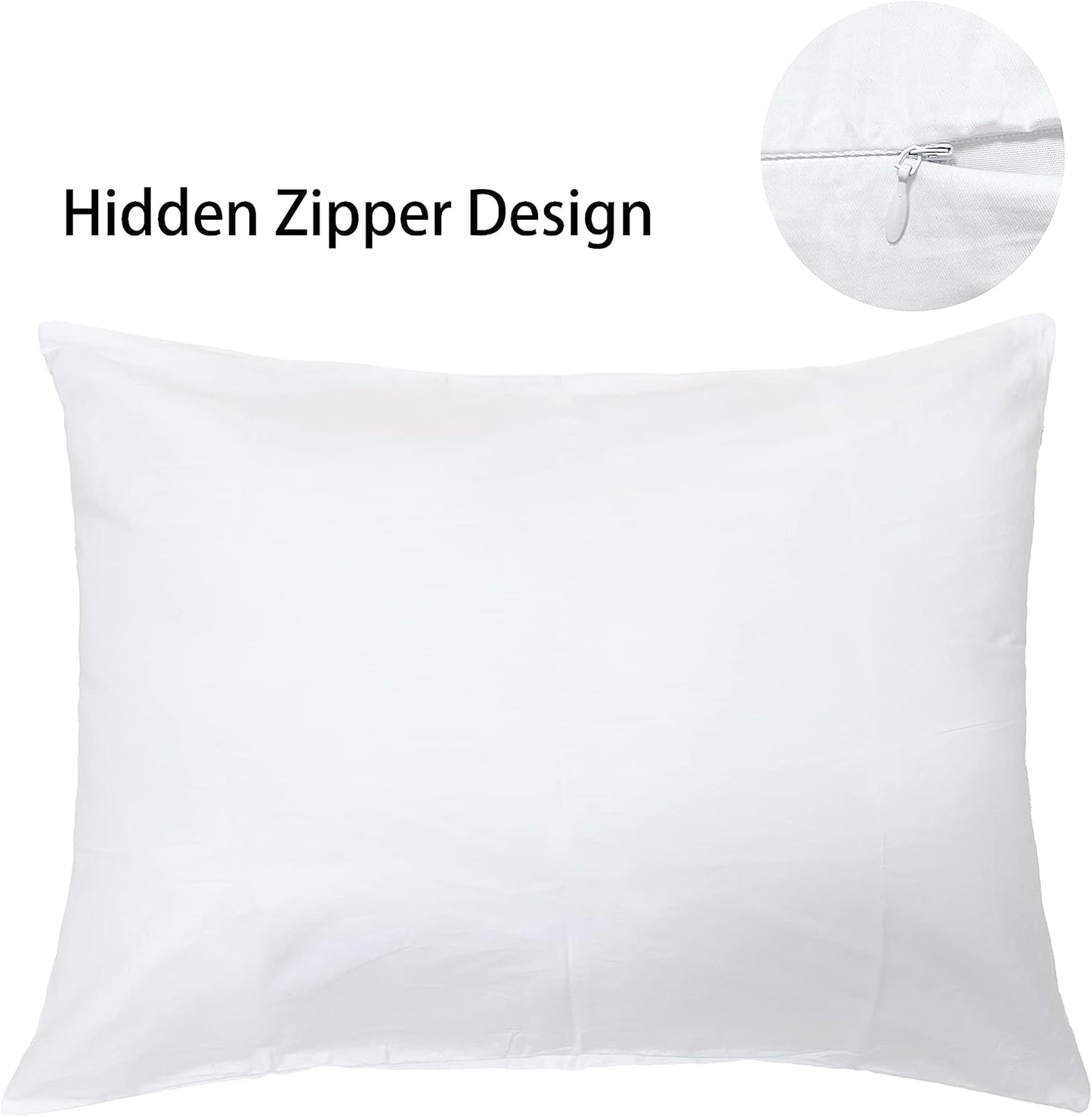 1000-TC Combed Cotton Standard (20x26) Pillowcases - Set of 2 - Pillow Cases 20x26 Pillow Covers - Zipper Closure Pillowcases, (Stripe, Peach)