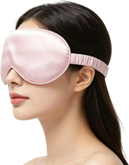 Sleep Mask, Adjustable Silk Eye Mask for Sleeping, Soft Sleeping Eye Shade Cover for Women, Better for Blocking Light, Enhancing Sleep Quality, Pink