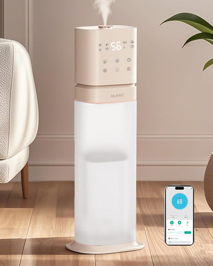Humidifiers for Bedroom 2.1Gal/8L, Smart Humidifier for Large Room, Cool Mist Humidifiers for Home Kids Baby Plants, Top Fill Humidifier with Extension Tube, WIFI APP & Voice Control, Pink