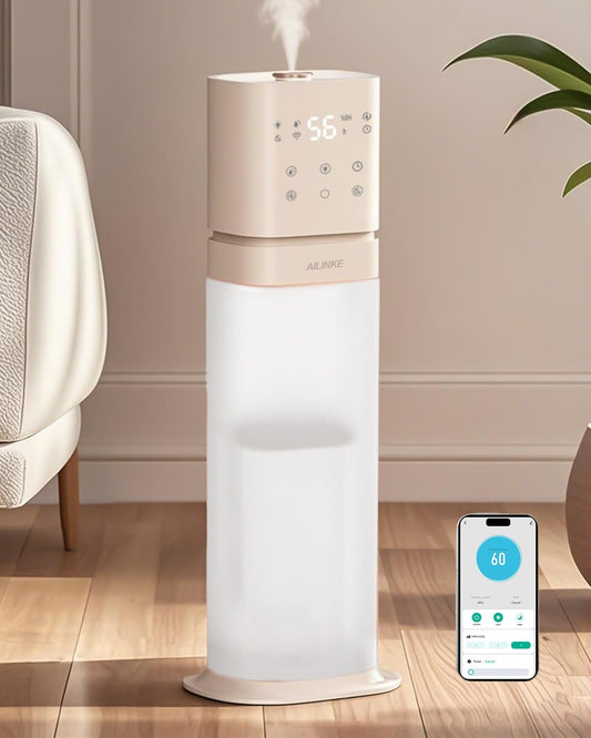Humidifiers for Bedroom 2.1Gal/8L, Smart Humidifier for Large Room, Cool Mist Humidifiers for Home Kids Baby Plants, Top Fill Humidifier with Extension Tube, WIFI APP & Voice Control, Pink