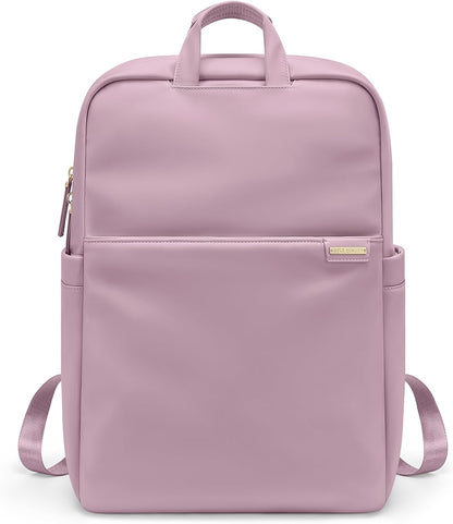 Slim Laptop Backpack for Women, Lightweight Business Backpack for Women Computer Bag Purse for Commuting, Fit 14Inch, Pink Purple