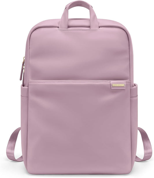 Slim Laptop Backpack for Women, Lightweight Business Backpack for Women Computer Bag Purse for Commuting, Fit 14Inch, Pink Purple